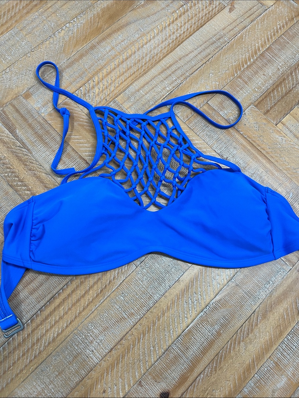 Hollister Electric Blue Crochet-Detail Bikini Top